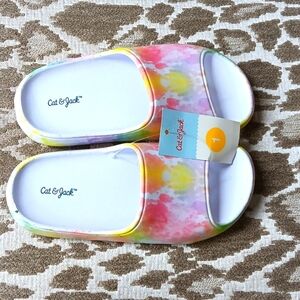 NWOT Wilder Slip-On Slides "Cat & Jack" -tye dye multi color